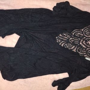 Black Maurices cardigan with crochet back